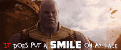 infinity war thanos smile GIF by Leroy Patterson