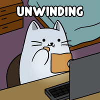 Unwinding White Cat GIF by MESA My Emotional Support Animal