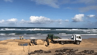 Tow Truck Recovers Submerged Car on Fraser Island Beach