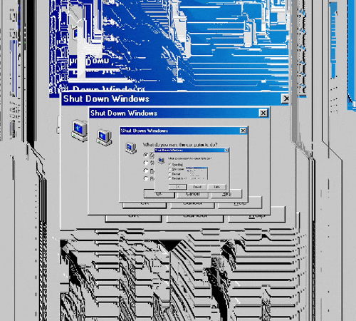 Shut Down Blue Screen GIF by PERFECTL00P