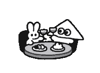 rabbit dinner Sticker by error403