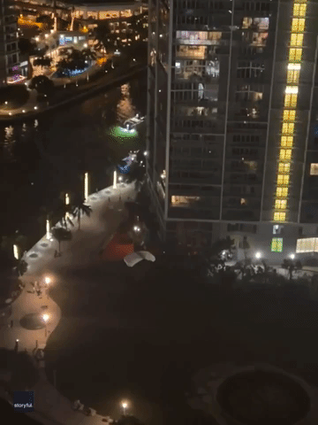 Person Seen Parachuting Through Miami