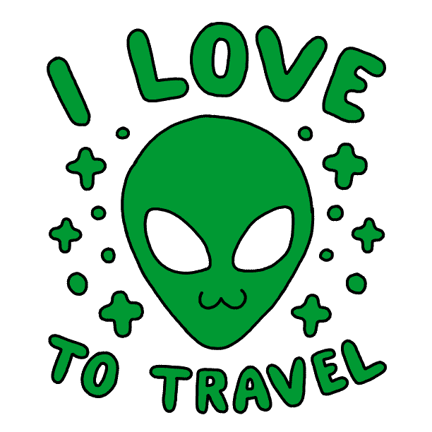 I Love To Travel Outer Space Sticker