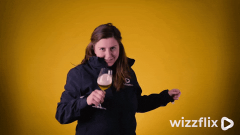 Wizzflix_ giphyupload beer cheers yellow GIF