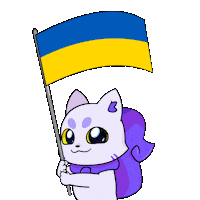Flag Ukraine Sticker by Lucky Kat Studios
