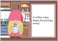 Gnome Coffee Addict GIF
