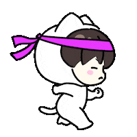 juheeyu cat running kitty exercise Sticker