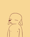 Illustrated gif. Dog with a human-like body shrugs his shoulders and has a bored expression on his face. Text, “dunno.”