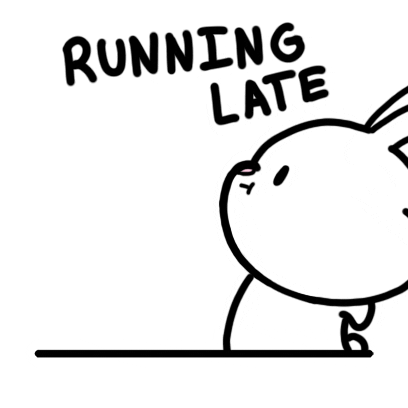 Bunny Running Sticker by Aminal Stickers