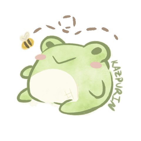 Kazpurin giphyupload frog bee chilling Sticker