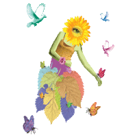 collagecolective dancing bird reading butterfly Sticker
