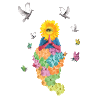 collagecolective dancing bird reading butterfly Sticker