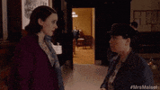 rachel brosnahan hug GIF by The Marvelous Mrs. Maisel