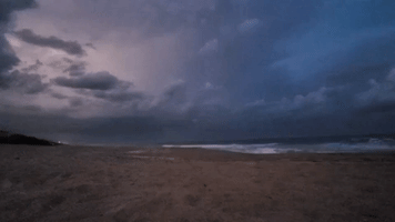 Lightning Storm Flashes Over North Florida Beach