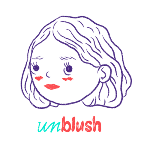 embarrassed woman Sticker by unblush