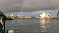 Double Rainbow Shines Near Sydney Opera House