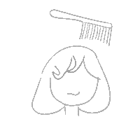Combing Hair Sticker by NATULIQUE