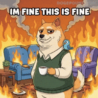 This Is Fine On Fire GIF by Doge Pound
