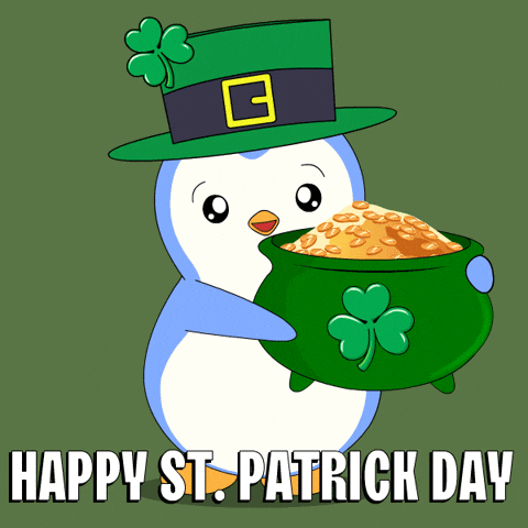 St Patricks Day Good Luck GIF by Pudgy Penguins