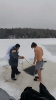 Quebec Dad Shows Son How It's Done With Chill Reaction to Icy Plunge
