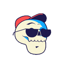 Boing_TV ok okay esqueleto craneo Sticker
