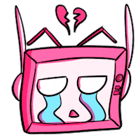 Juan3A love tv sad pink Sticker