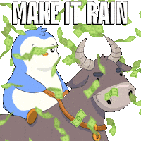 Make It Rain Money Sticker by Pudgy Penguins
