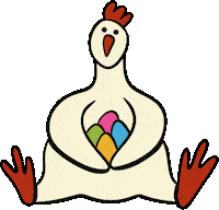 Chicken Easter Sticker