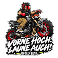 Motorcycle Biker Sticker by Broken Head