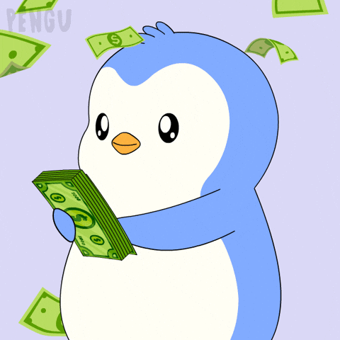 Make It Rain Money GIF by Pudgy Penguins