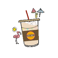 JavaMoesCoffeeCompany celebrate sun watermelon umbrella Sticker