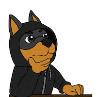 Confused Dog Sticker by Dobernut
