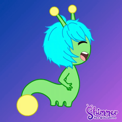 Neon laughing blue