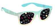 wingsart fun cool summer retro Sticker