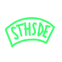 createdbysouth typography banner biker patch Sticker