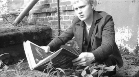 Black And White Surprised Face GIF