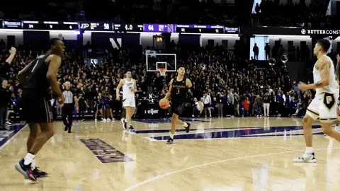Jumping College Basketball GIF by Northwestern Athletics
