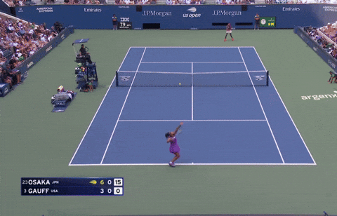 Naomi Osaka forehand vs Coco Gauff at US Open