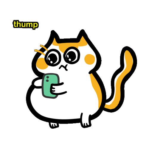 Nervous Cat Sticker by Poku Meow