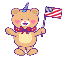 Independence Day Bear Sticker by Jessica Lau