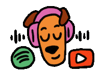 Listen Youtube Sticker by Esmile Studio