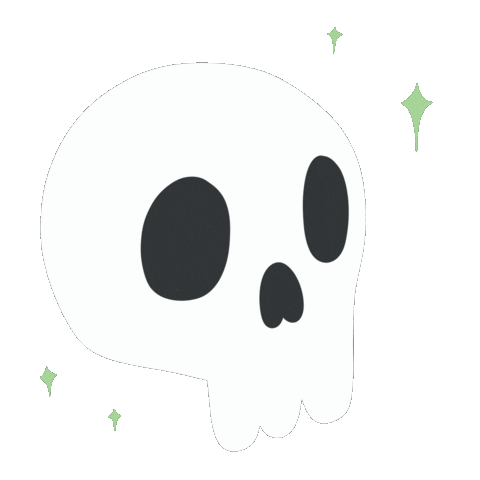 Karadoescolouring giphyupload halloween sparkle skull Sticker