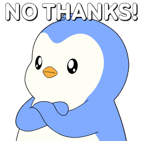 No Thank You Smh Sticker by Pudgy Penguins