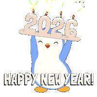 Happy New Year Penguin Sticker by Pudgy Penguins