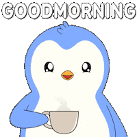 Good Morning Drinking Sticker by Pudgy Penguins