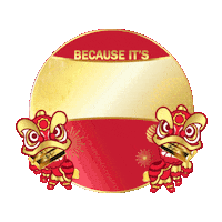 Lion Dance Sticker by KITKATMalaysia