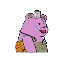 Pink Laughing Sticker by SuperRareBears