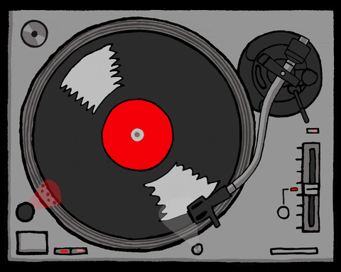 Spinning vinyl record
