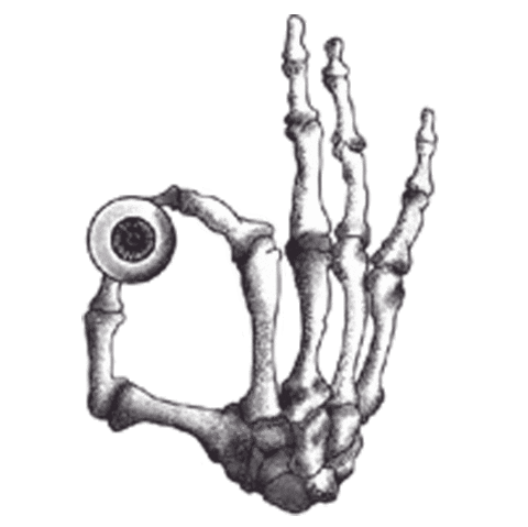 FLORALARTFANCY halloween hand eye skeleton Sticker