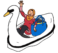 Swan Swapping Sticker by Clothing Loop